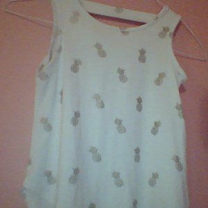 White gold pineapple tank top